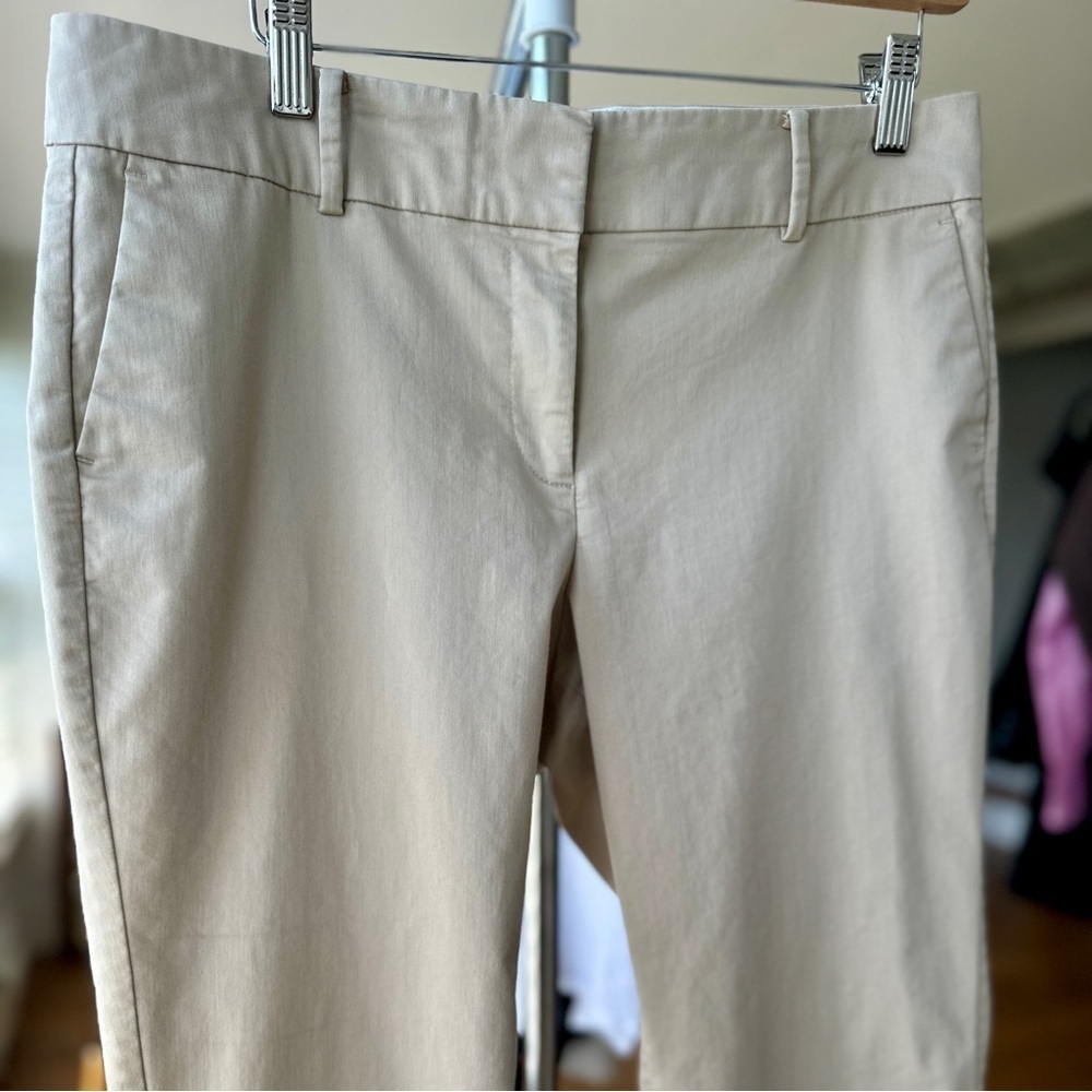 Ann Taylor Tan Ankle Cropped Pants, high rise, petite size